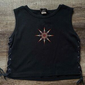 Harley-Davidson Black Crop Top with Starburst Design